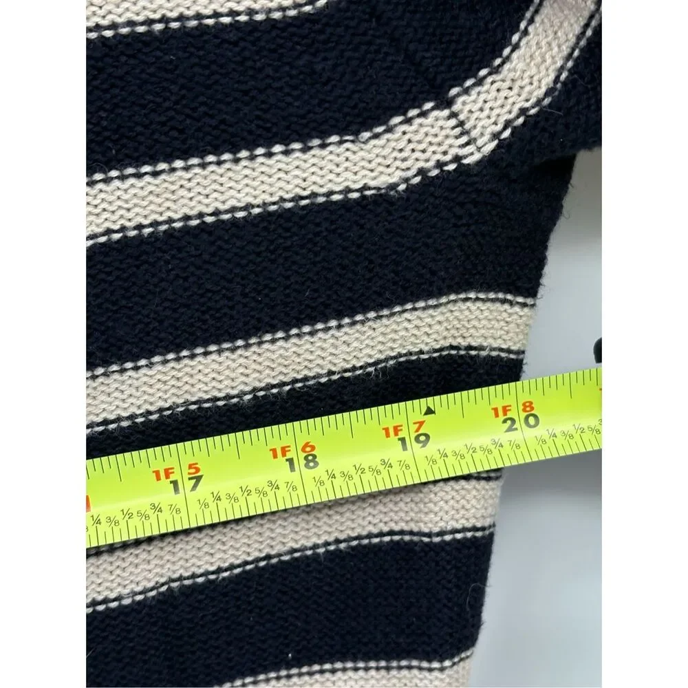 Banana Republic Sweater‎ Shawl Collar Men Medium Navy Blue Striped Long Sleeve